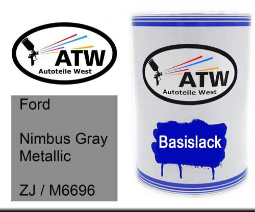 Ford, Nimbus Gray Metallic, ZJ / M6696: 500ml Lackdose, von ATW Autoteile West.